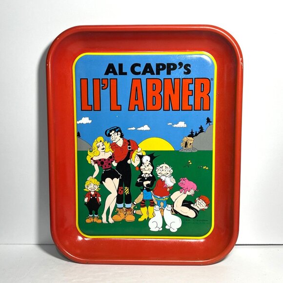 Vintage 1990 Al Capps Lil Abner Metal Tray Serving Plate Collectible Retro Decor - Picture 1 of 6